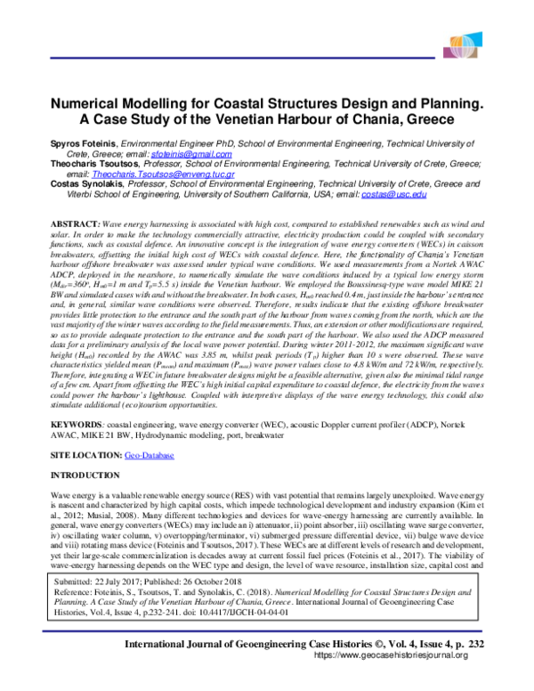 (PDF) Numerical Modelling for Coastal Structures Design and Planning. A ...