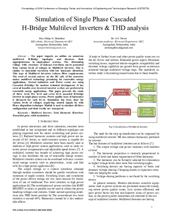 (PDF) Simulation of Single Phase Cascaded H-Bridge Multilevel Inverters ...