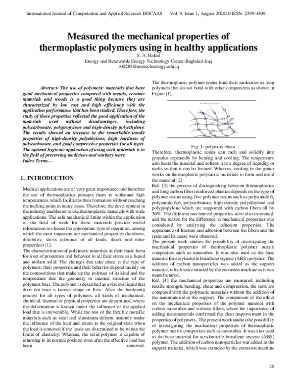 (PDF) Measured the mechanical properties of thermoplastic polymers ...