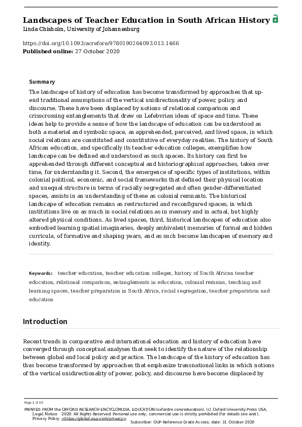 HISTORY OF SOUTH AFRICAN EDUCATION PDF visual data 3