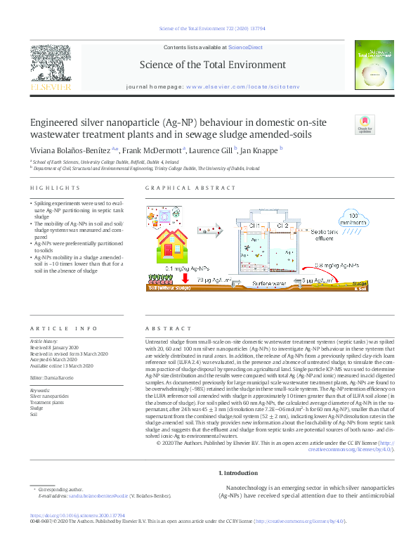 (PDF) Engineered silver nanoparticle (Ag-NP) behaviour in domestic on ...