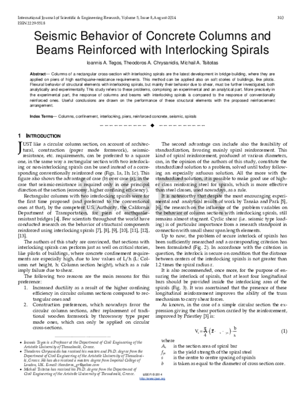 (PDF) Seismic Behavior of Concrete Columns and Beams Reinforced with ...