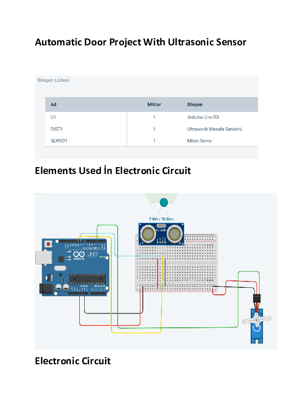 (PDF) Automatic Door Project With Ultrasonic Sensor Elements Used İn
