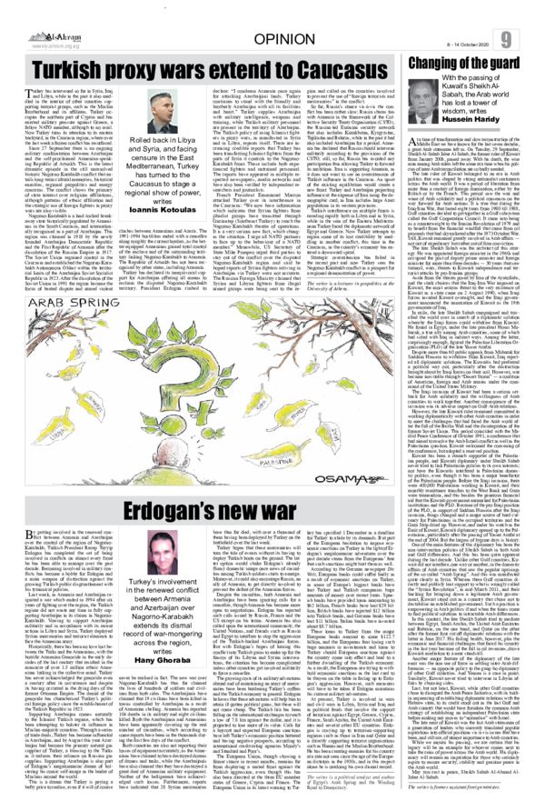 (PDF) Ioannis E. Kotoulas, Turkish Proxy Wars Extend to Caucasus