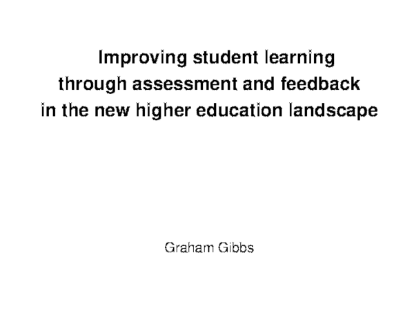 (PDF) Improving student learning through assessment and feedback in the ...