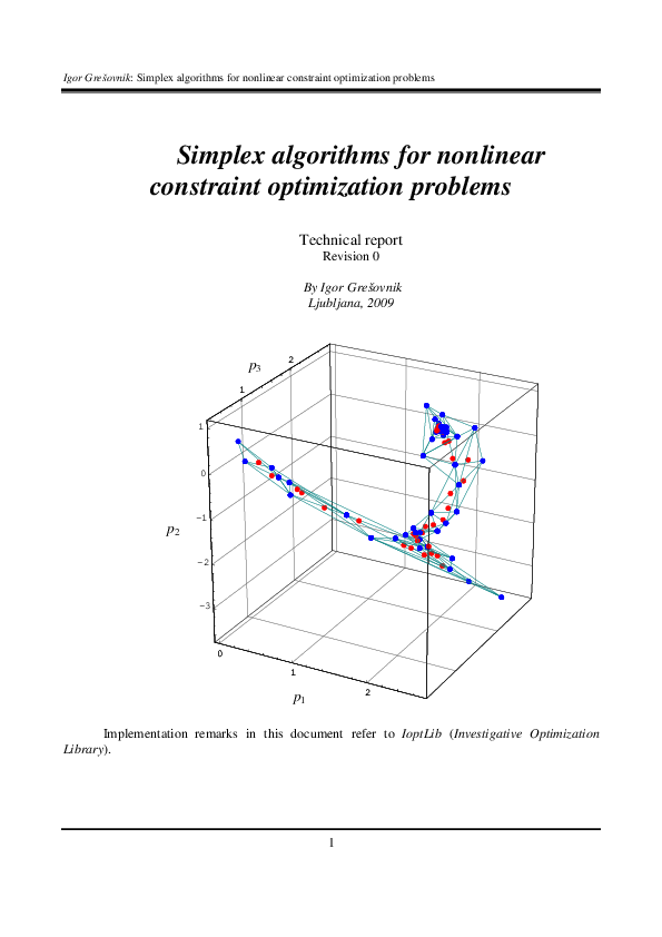 (PDF) Simplex algorithms for nonlinear constraint optimization problems