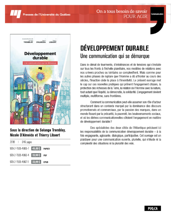 (PDF) Developpement durable - Une communication qui se demarque
