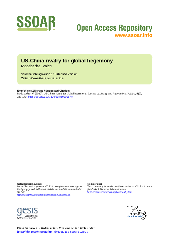 Pdf Us China Rivalry For Global Hegemony Pdf Us China Rivalry For Global Hegemony