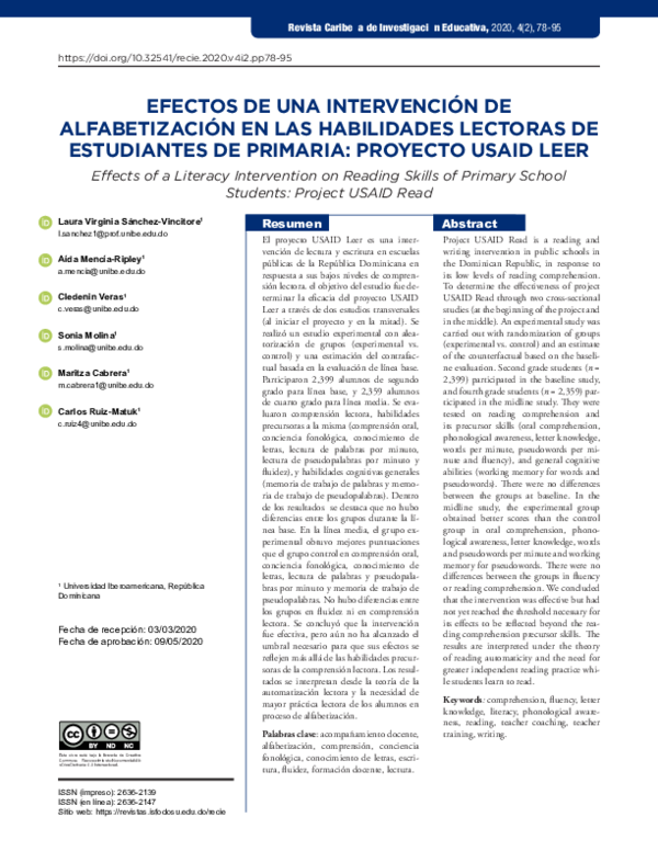 (PDF) Effects of a Literacy Intervention on Reading Skills of Primary ...