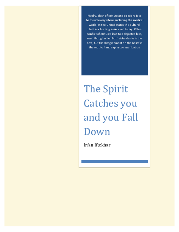 (DOC) The Spirit Catches you and you Fall Down