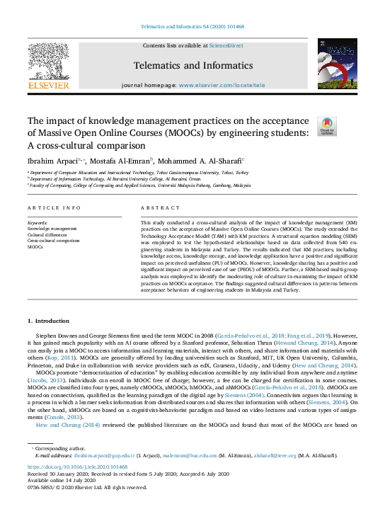 (PDF) The impact of knowledge management practices on the acceptance of ...