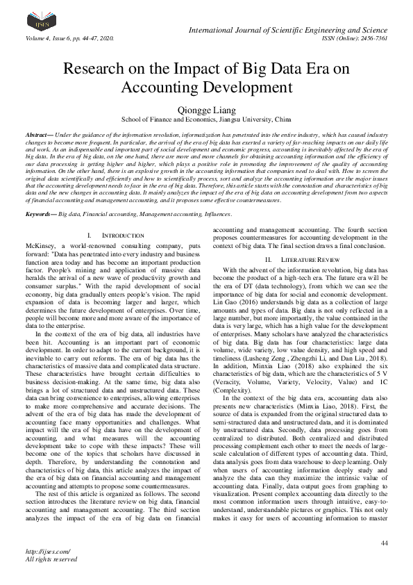 (PDF) Research on the Impact of Big Data Era on Accounting Development