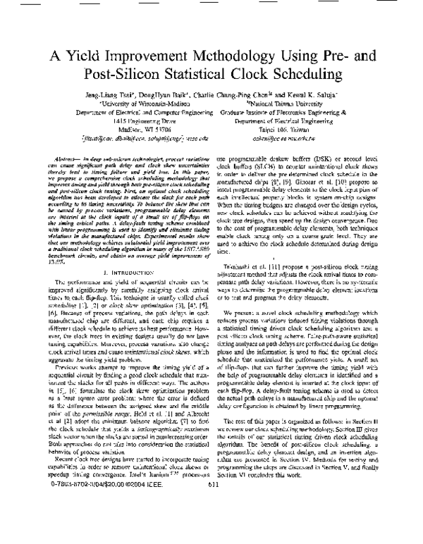 (PDF) A yield improvement methodology using pre- and post-silicon ...