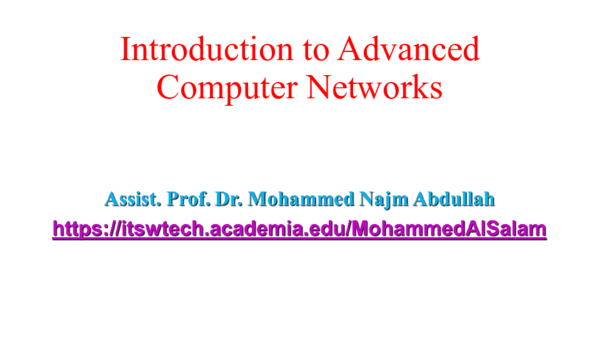 (PPT) Introduction to Advanced Computer Network