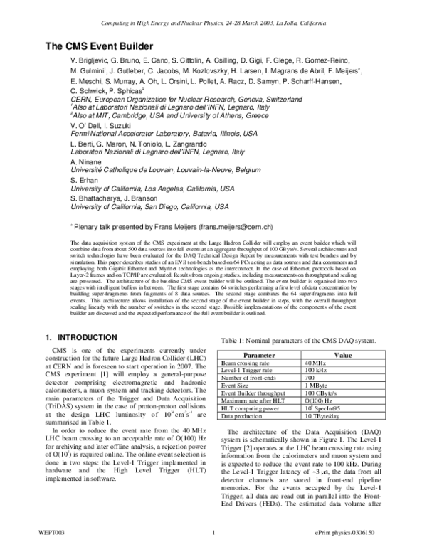 (PDF) The CMS Event Builder