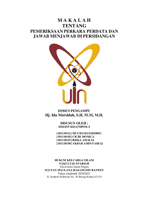 Hukum Acara Perdata Research Papers Academia Edu