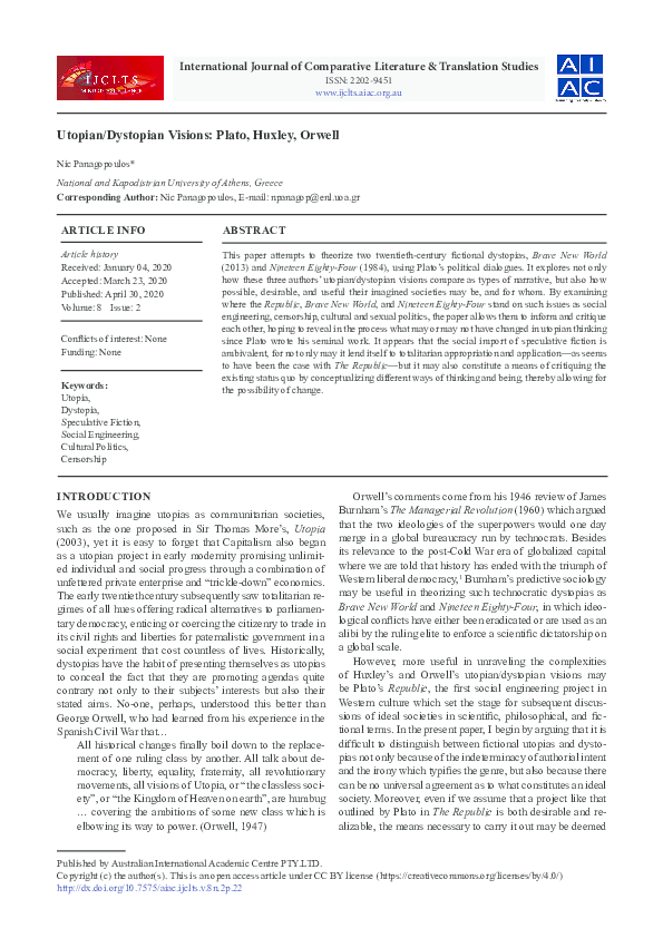 Huxley plato comparison on education essay picture