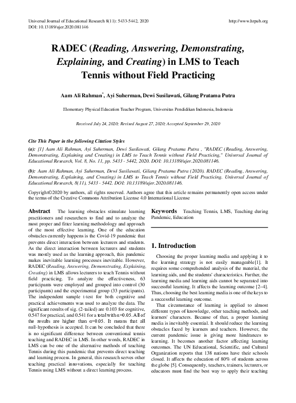 (PDF) RADEC (Reading, Answering, Demonstrating, Explaining, and ...