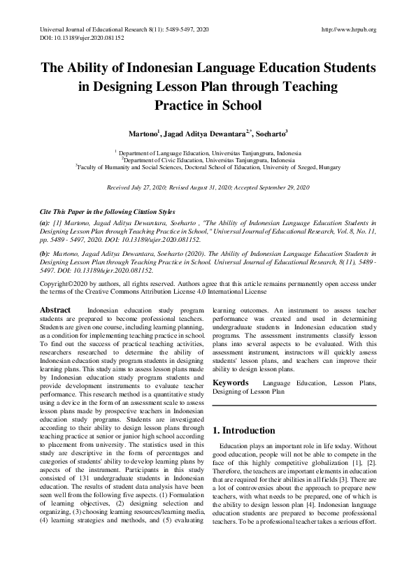 (PDF) The Ability of Indonesian Language Education Students in ...