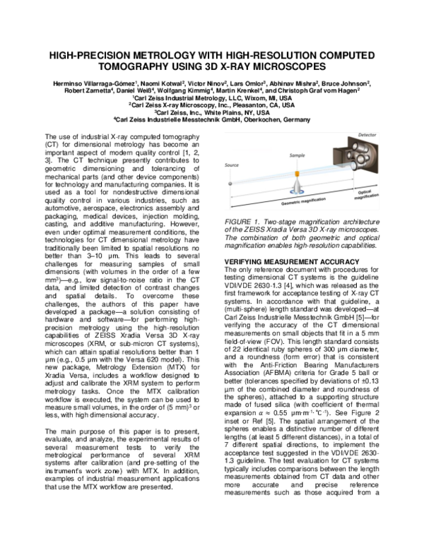 (PDF) High-precision Metrology with High-resolution Computed Tomography ...