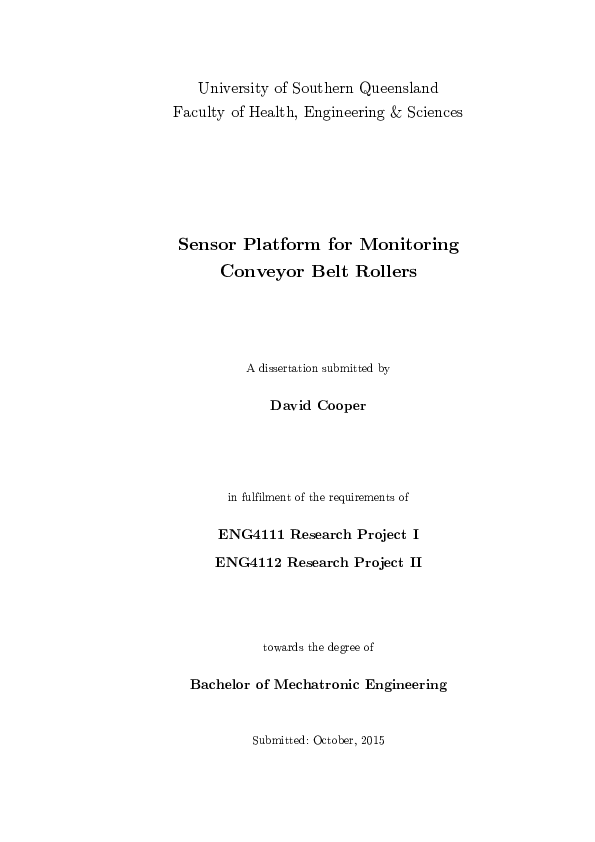 (PDF) Sensor Platform for Monitoring Conveyor Belt Rollers