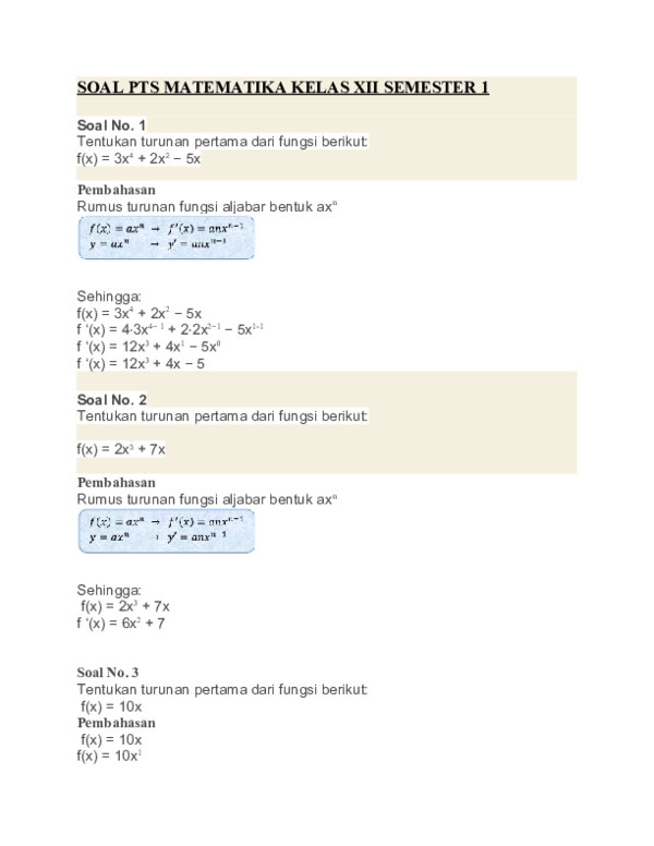 Soal Matematika Kelas 12 Semester 1: Pembahasan Lengkap