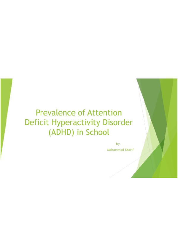 (DOC) Prevalence of Attention Deficit Hyperactivity Disorder (ADHD) in ...