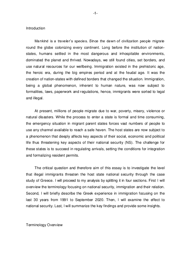 (PDF) Illegal immigration and national security. The Greek case study