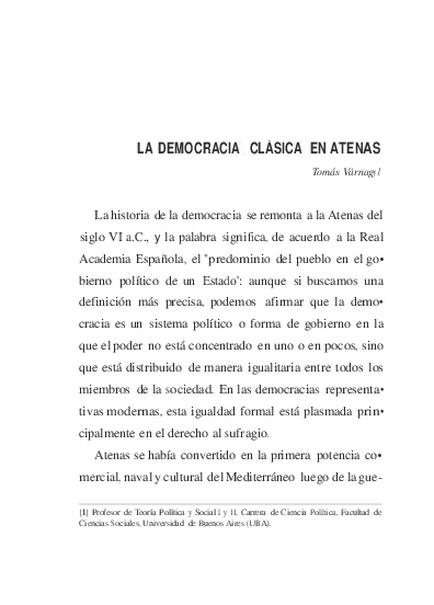 (PDF) LA DEMOCRACIA CLÁSICA EN ATENAS