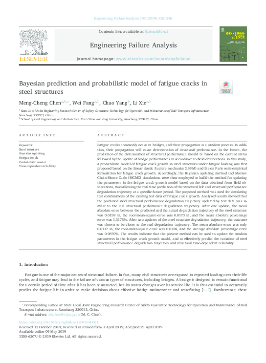 (PDF) Bayesian prediction and probabilistic model of fatigue cracks in ...