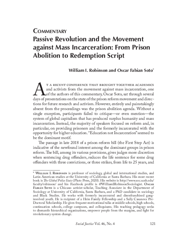(PDF) Passive Revolution and the Movement against Mass Incarceration ...