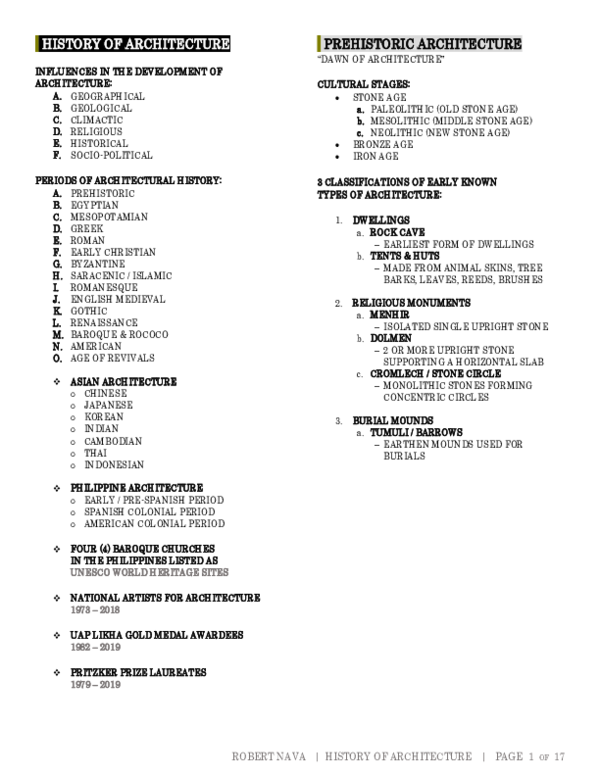 (PDF) HISTORY OF ARCHITECTURE ALE REVIEWER Robert Nava Academia.edu