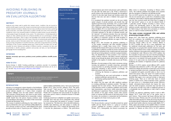 Pdf Avoiding Publishing In Predatory Journals An Evaluation Algorithm