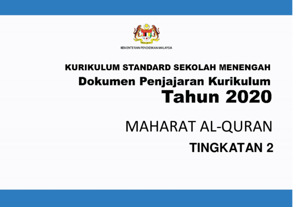 (PDF) Dokumen Penjajaran Kurikulum Maharat alQuran Tingkatan 2 KSSM