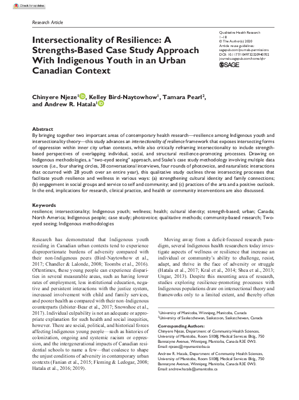 (PDF) Intersectionality of Resilience: A Strengths-Based Case Study ...