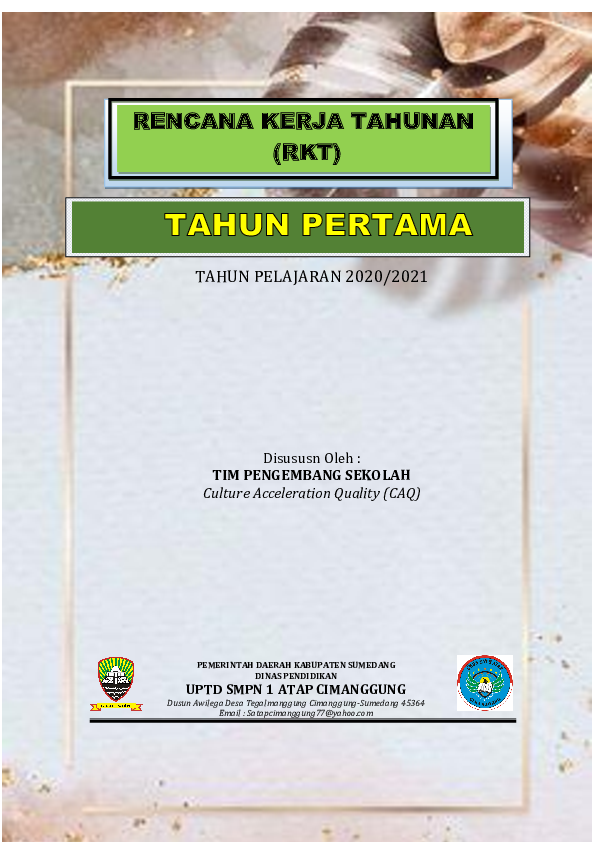 (PDF) Rencana Kerja Tahunan -Renjasata SMPN Satap Cimanggung UPTD SMPN ...