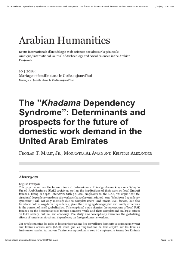 (PDF) The ‘Khadama Dependency Syndrome’: Determinants and Prospects for ...