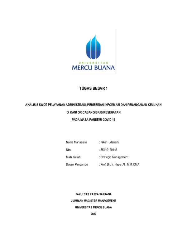 (PDF) TB1 Analisis SWOT