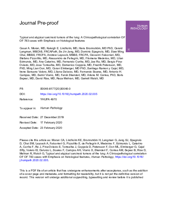 (PDF) Typical and atypical carcinoid tumors of the lung: A ...