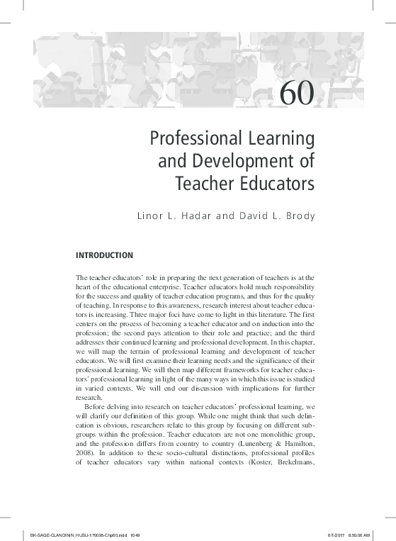 (PDF) Professional Learning and Development of Teacher Educators