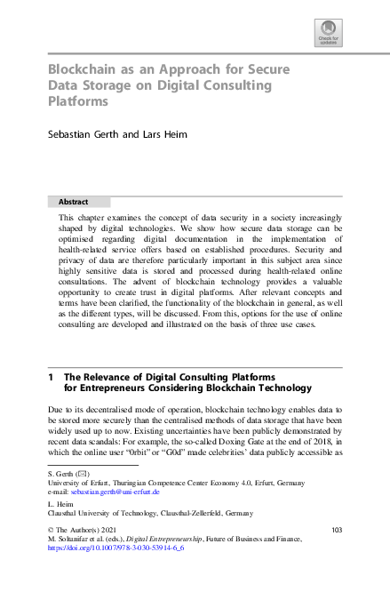(PDF) Blockchain as an Approach for Secure Data Storage on Digital ...