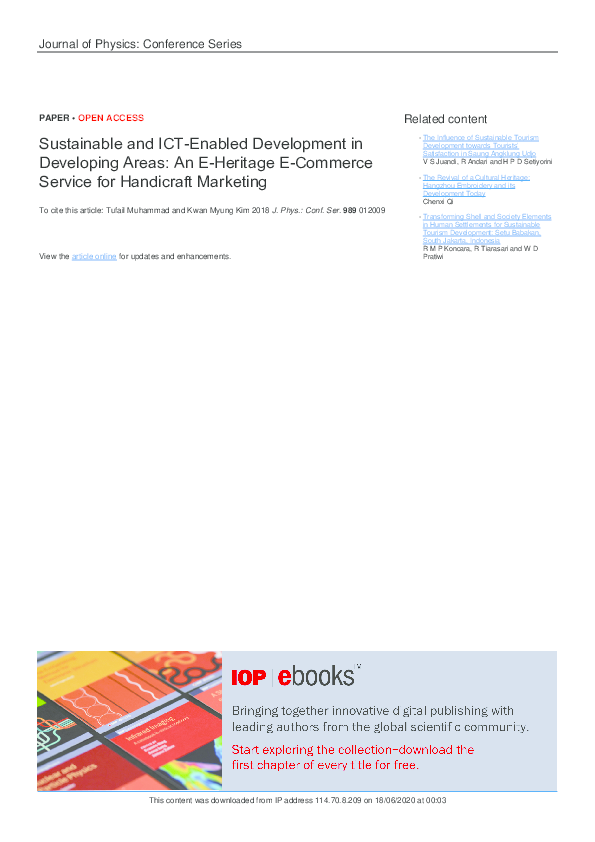 (PDF) Sustainable and ICT-Enabled Development in Developing Areas: An E ...