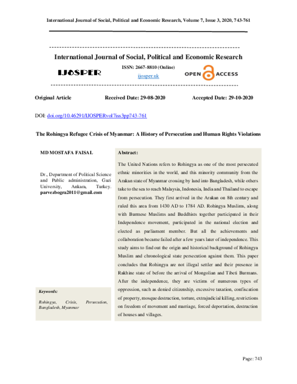 Research paper on rohingya crisis image