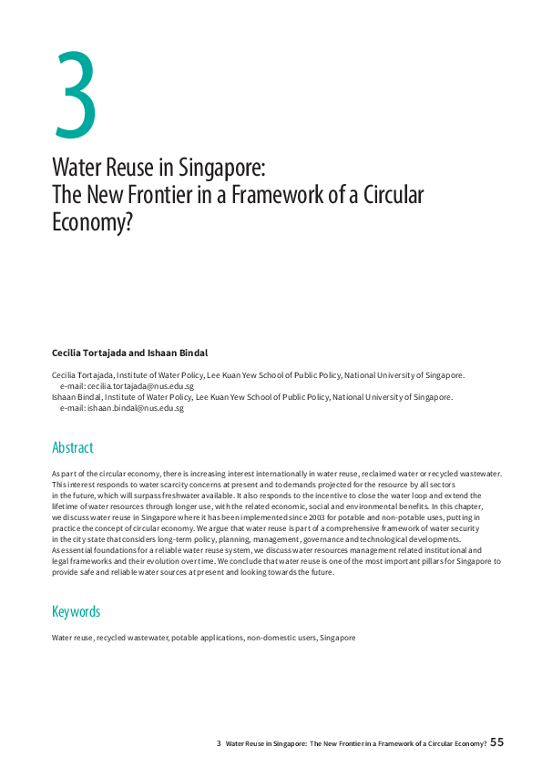 (PDF) Water Reuse in Singapore: The New Frontier in a Framework of a ...