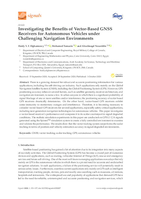 (PDF) Investigating the Benefits of Vector-Based GNSS Receivers for ...