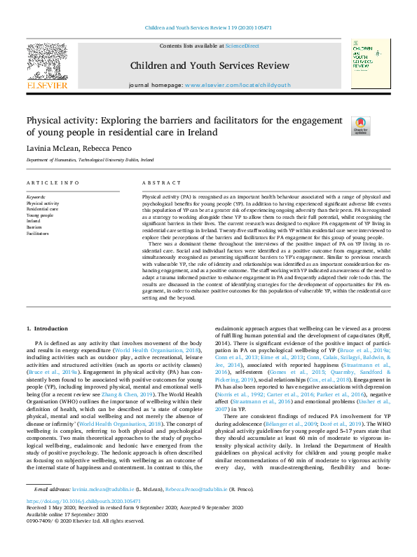 (PDF) Physical activity: Exploring the barriers and facilitators for ...