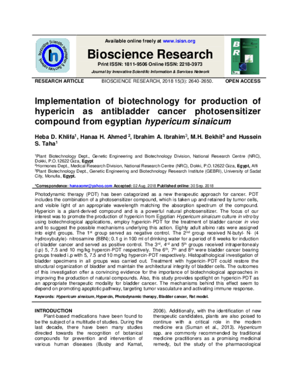 Pdf Bioscience Research