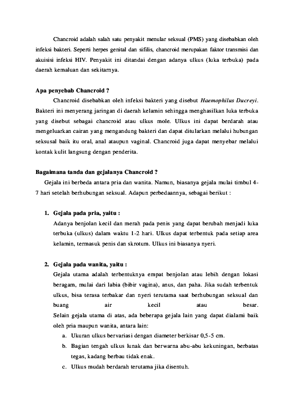 (PDF) Bagaimana Tanda dan Gejala Chancroid