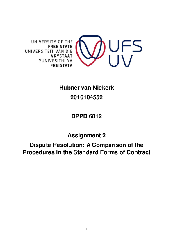 (PDF) Hubner van Niekerk 2016104552 BPPD 6812 Assignment 2 Dispute ...