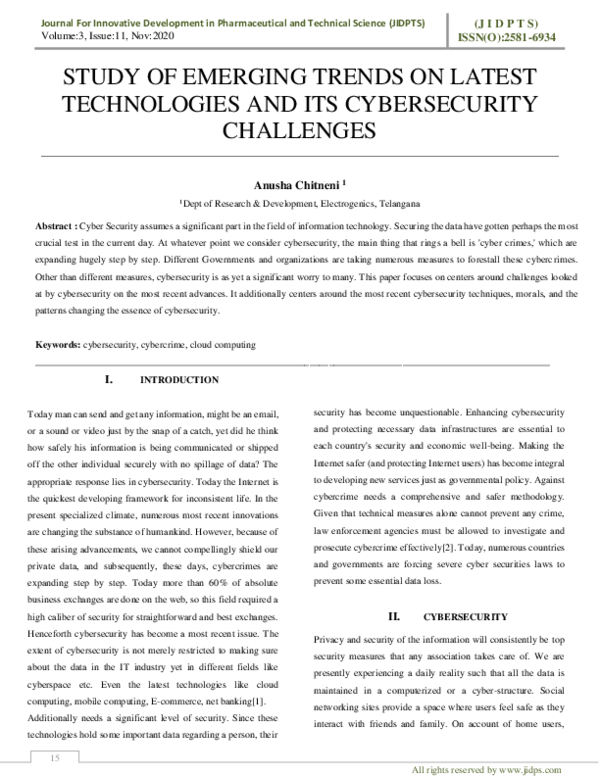 (PDF) STUDY OF EMERGING TRENDS ON LATEST TECHNOLOGIES AND ITS ...